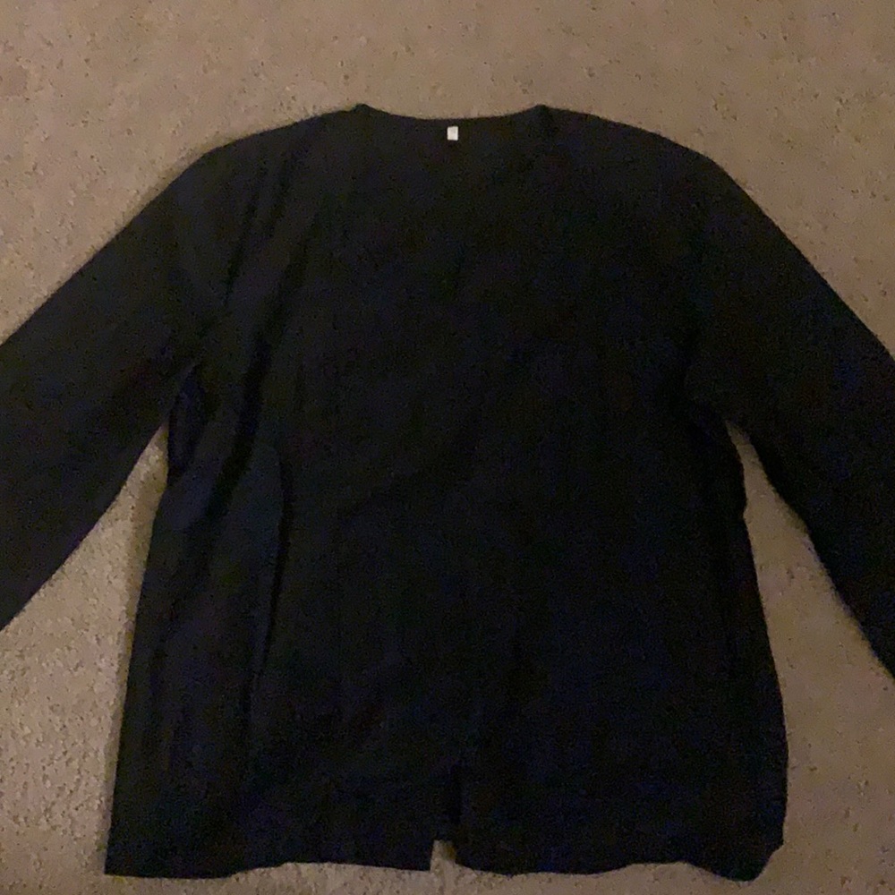 Solid black long sleeve with v neck